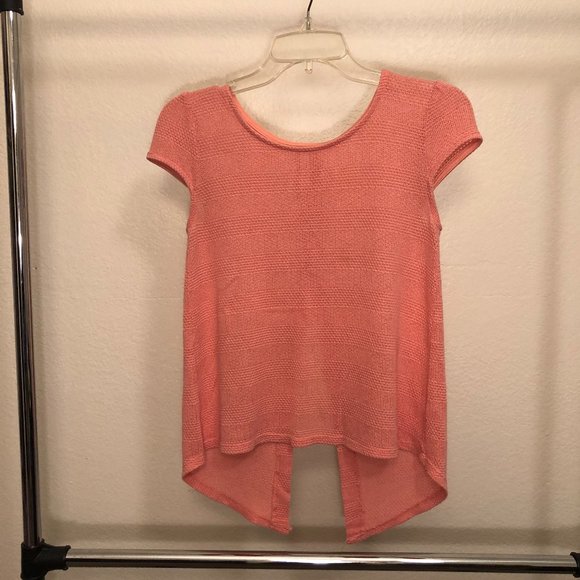 Open-back Short-Sleeve Knitted Blouse Small - Picture 1 of 2